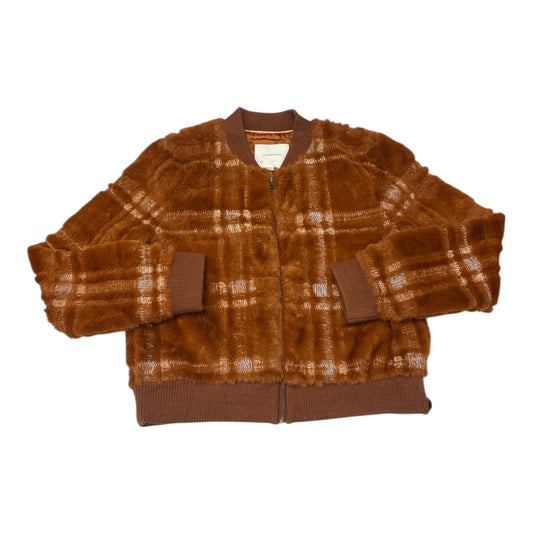 Jacket Moto By Anthropologie In Brown, Size:M