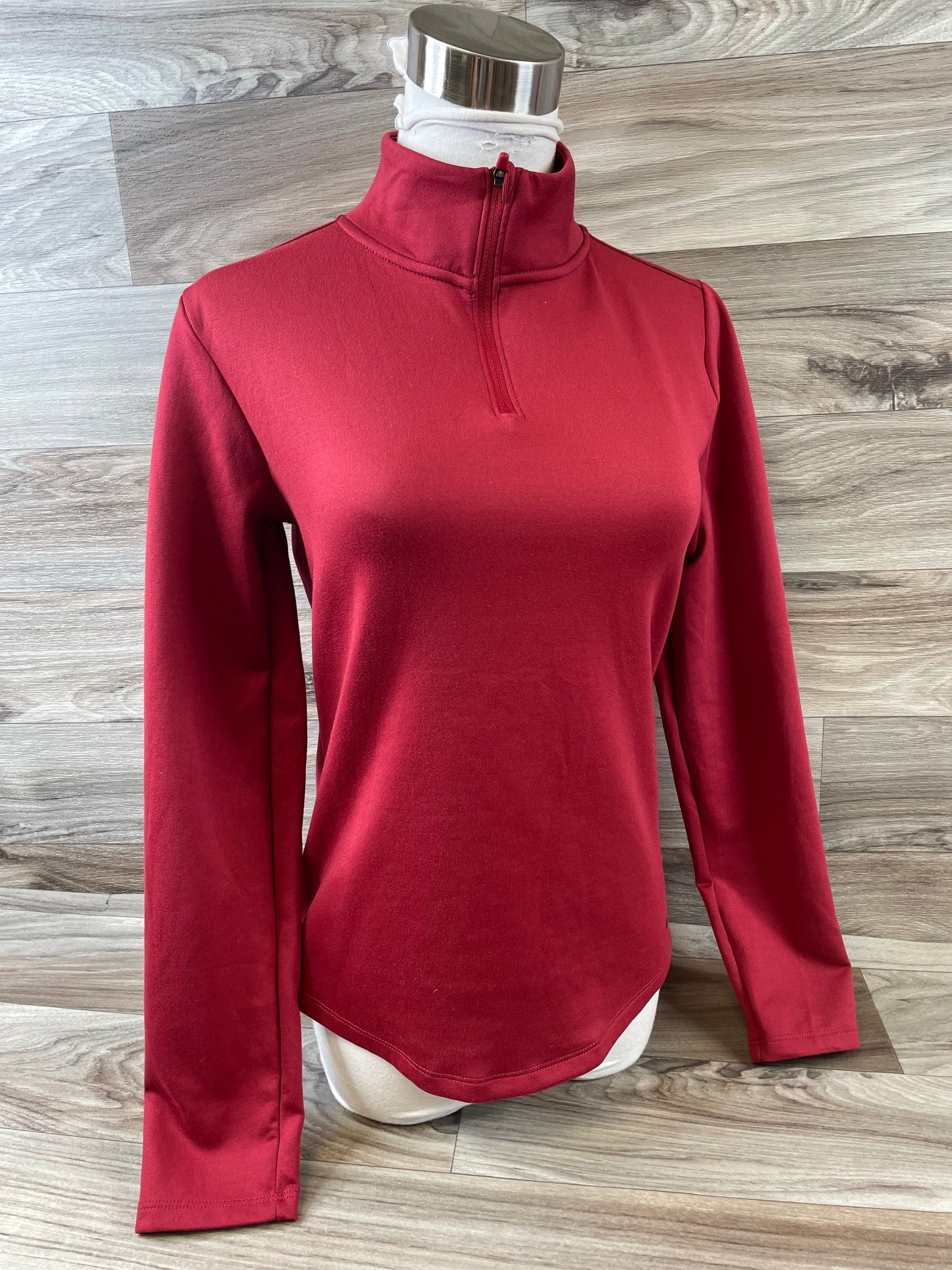Red Athletic Top Long Sleeve Collar Nike Apparel, Size Xs