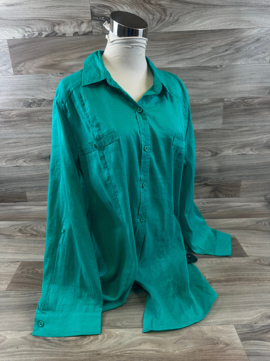 Green Top Long Sleeve Chicos, Size Xl