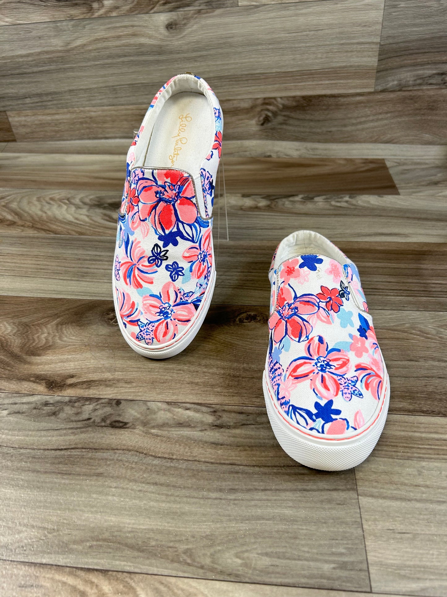 Shoes Sneakers By Lilly Pulitzer In Blue & Orange, Size: 7.5