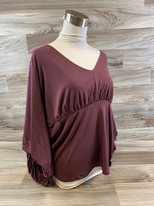 Top 3/4 Sleeve By Torrid In Maroon, Size: 1x