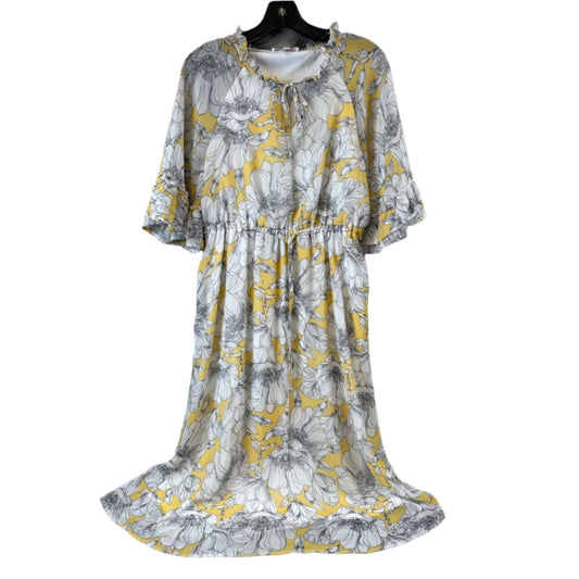 Dress Casual Midi By Clothes Mentor In Black & Yellow, Size: M