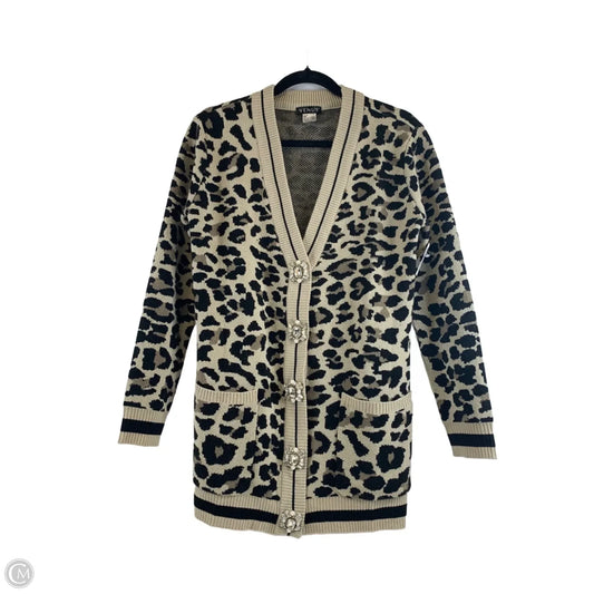 Sweater Cardigan By Venus In Animal Print, Size: Xs