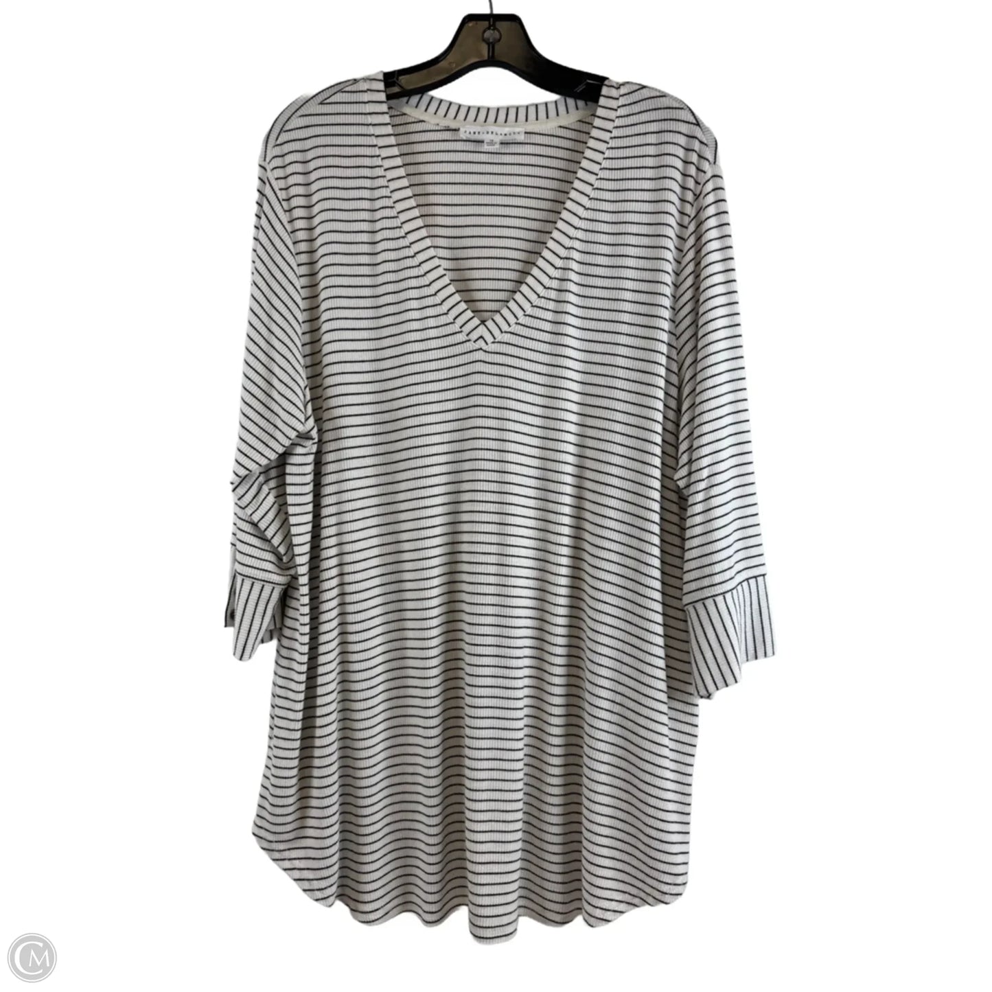 Top 3/4 Sleeve By Jane And Delancey In Black & White, Size: 1x
