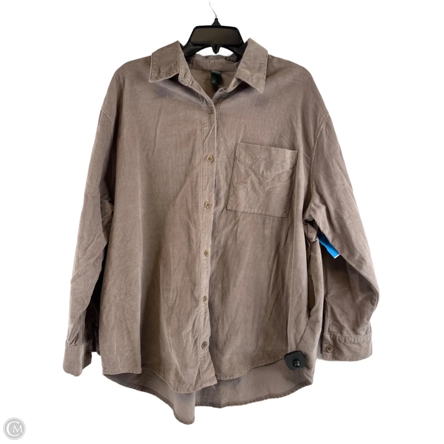 Top Long Sleeve By Wild Fable In Taupe, Size: Xl