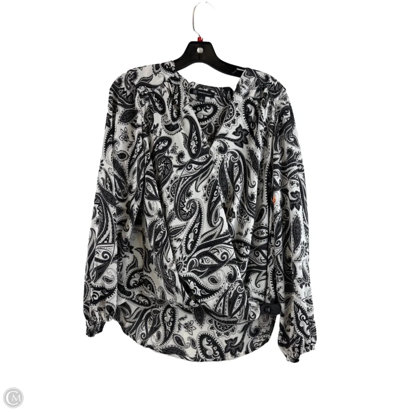 Top Long Sleeve By Inc In Black & White, Size: S