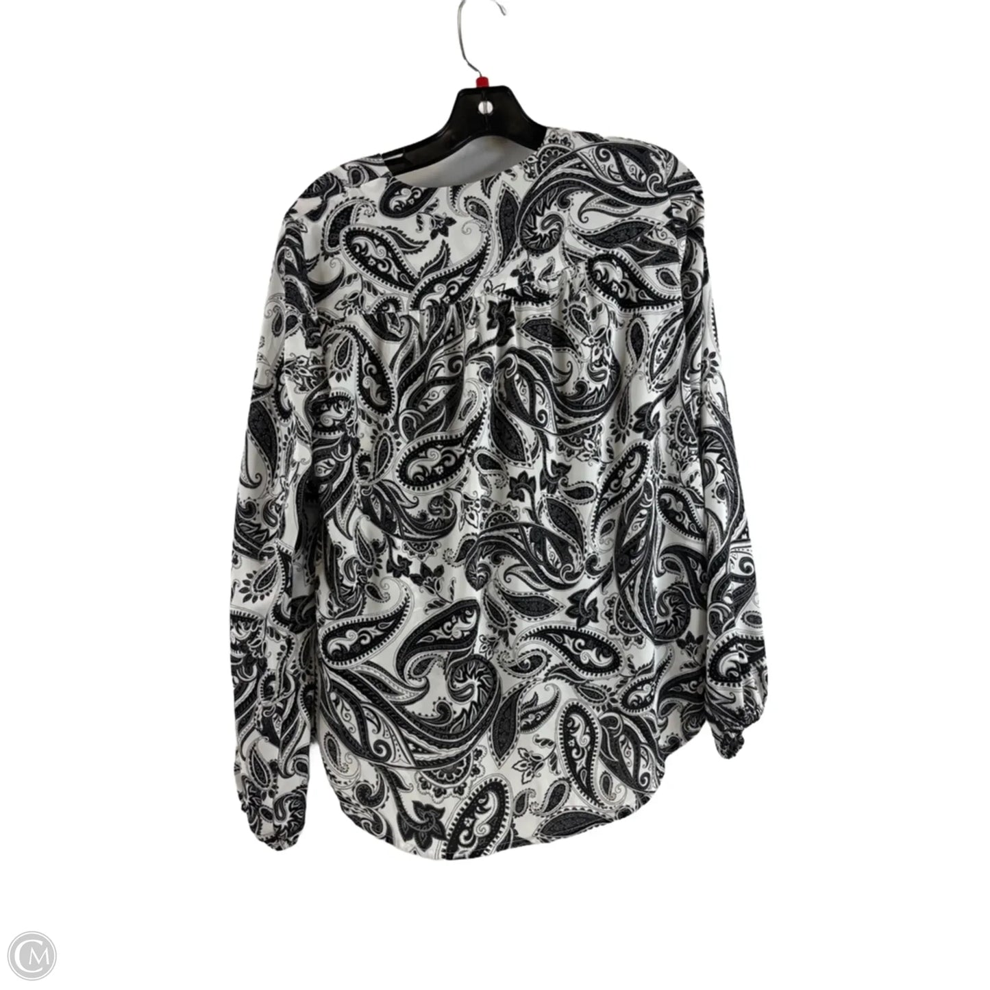 Top Long Sleeve By Inc In Black & White, Size: S