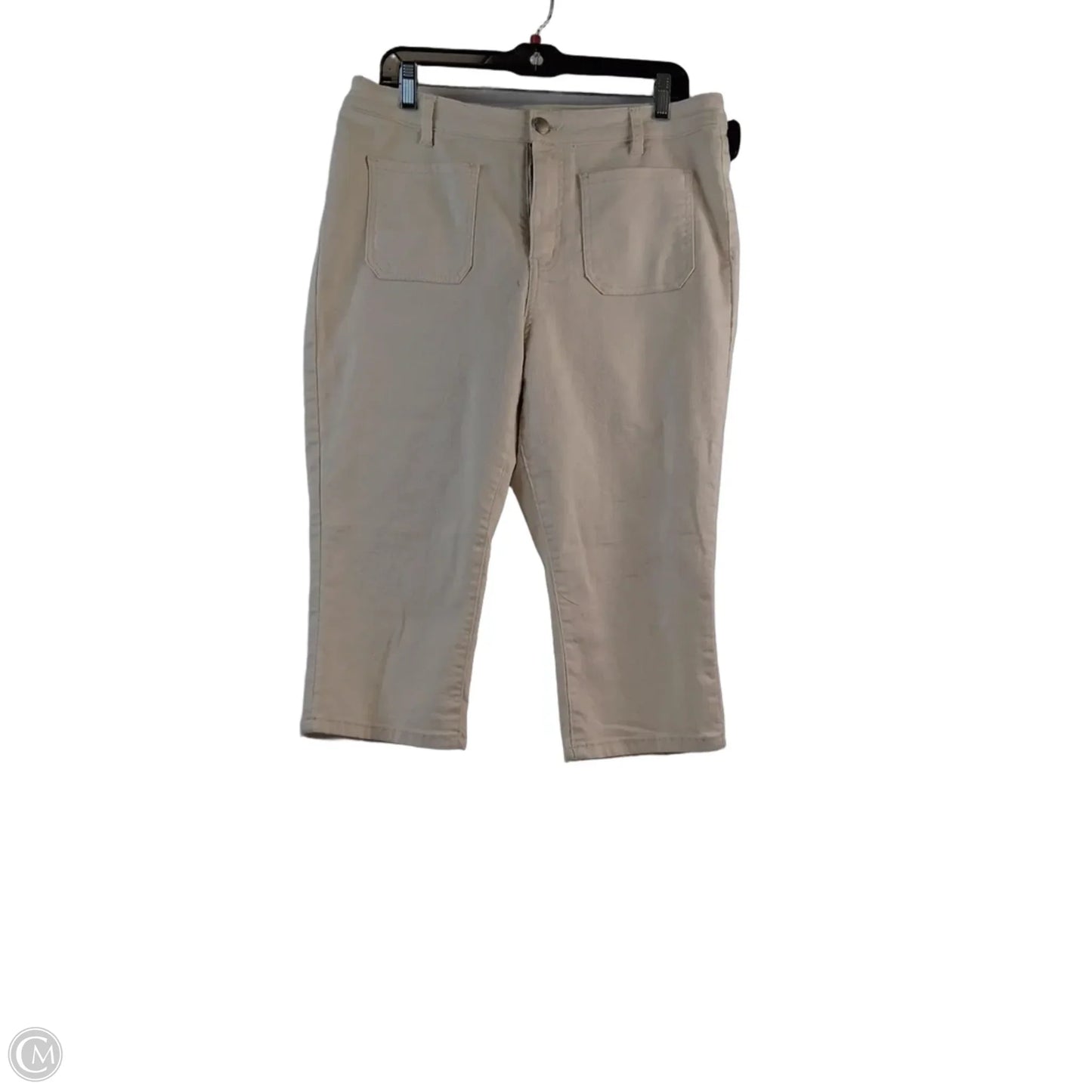 Jeans Cropped By D Jeans In Cream, Size: 14