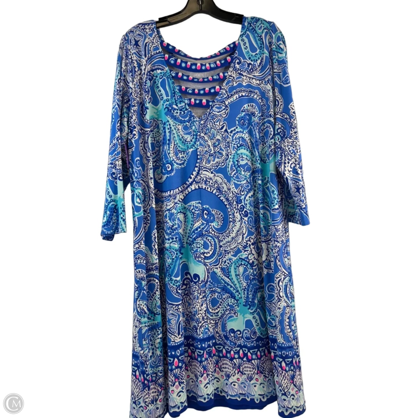 Dress Designer By Lilly Pulitzer In Blue & White, Size: Xl