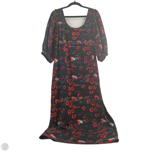 Dress Casual Midi By Clothes Mentor In Black & Red, Size: M