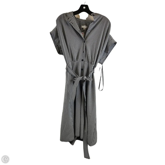 Dress Casual Midi By Calvin Klein In Checkered Pattern, Size: L