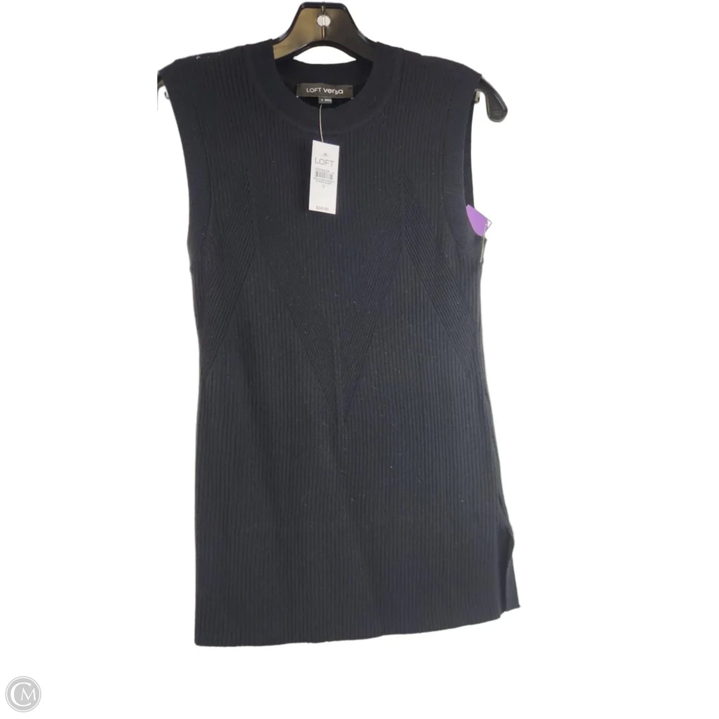 Top Sleeveless By Loft In Black, Size: S