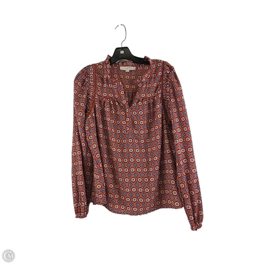 Top Long Sleeve By Loft In Blue & Orange, Size: M