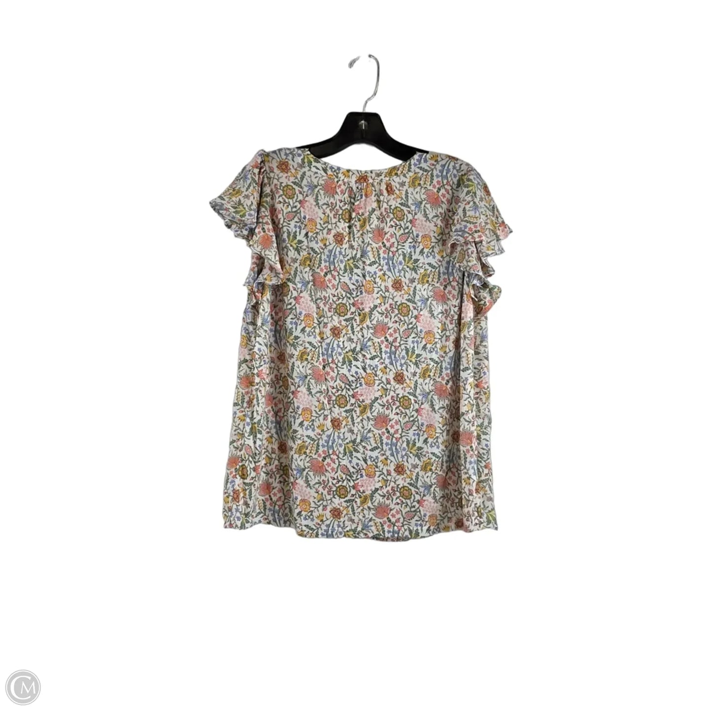 Top Short Sleeve By Loft In Blue & Yellow, Size: S