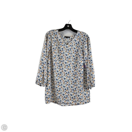 Top Short Sleeve By Mario Serrani In Blue & Brown, Size: M