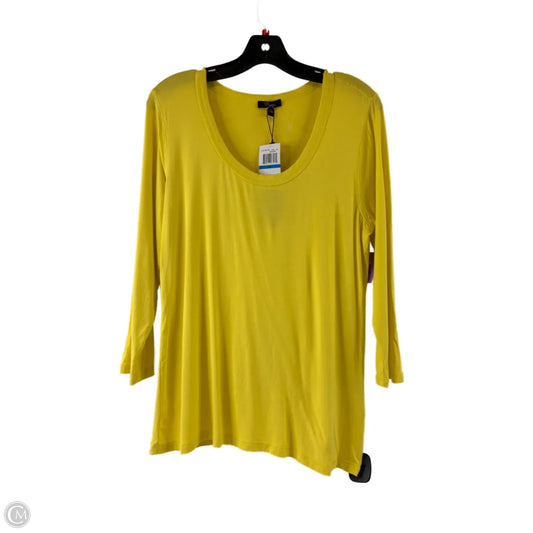 Top 3/4 Sleeve Basic By Cupio In Yellow, Size: Xl