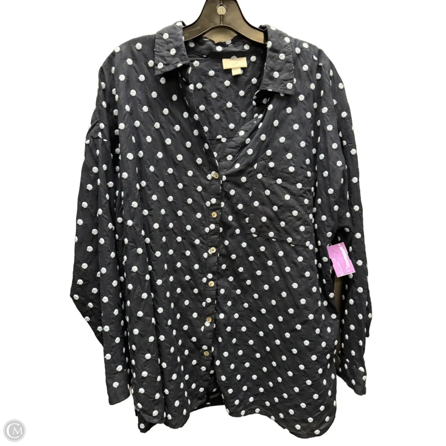 Top Long Sleeve By J. Jill In Polkadot Pattern, Size: Xl