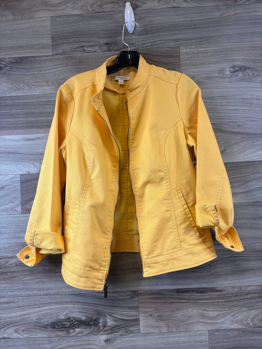 Jacket Denim By Liz Claiborne In Yellow, Size: S