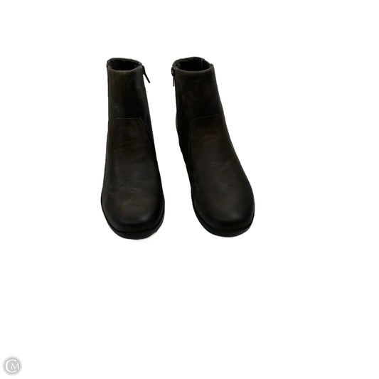 Boots Ankle Heels By Clarks In Brown, Size: 7.5