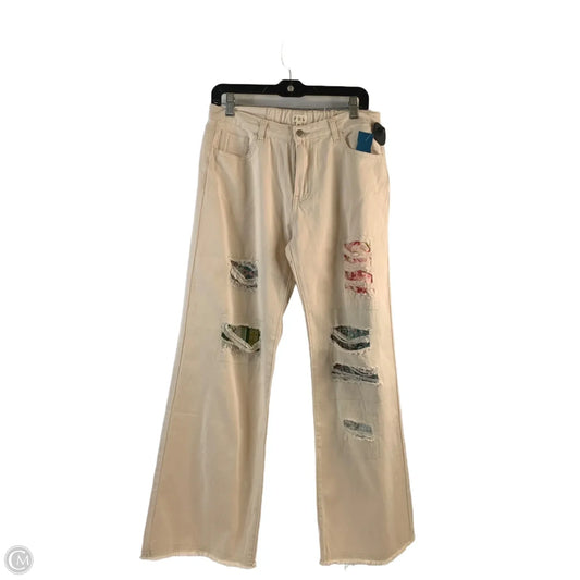 Jeans Wide Leg By Pol In Cream, Size: 8