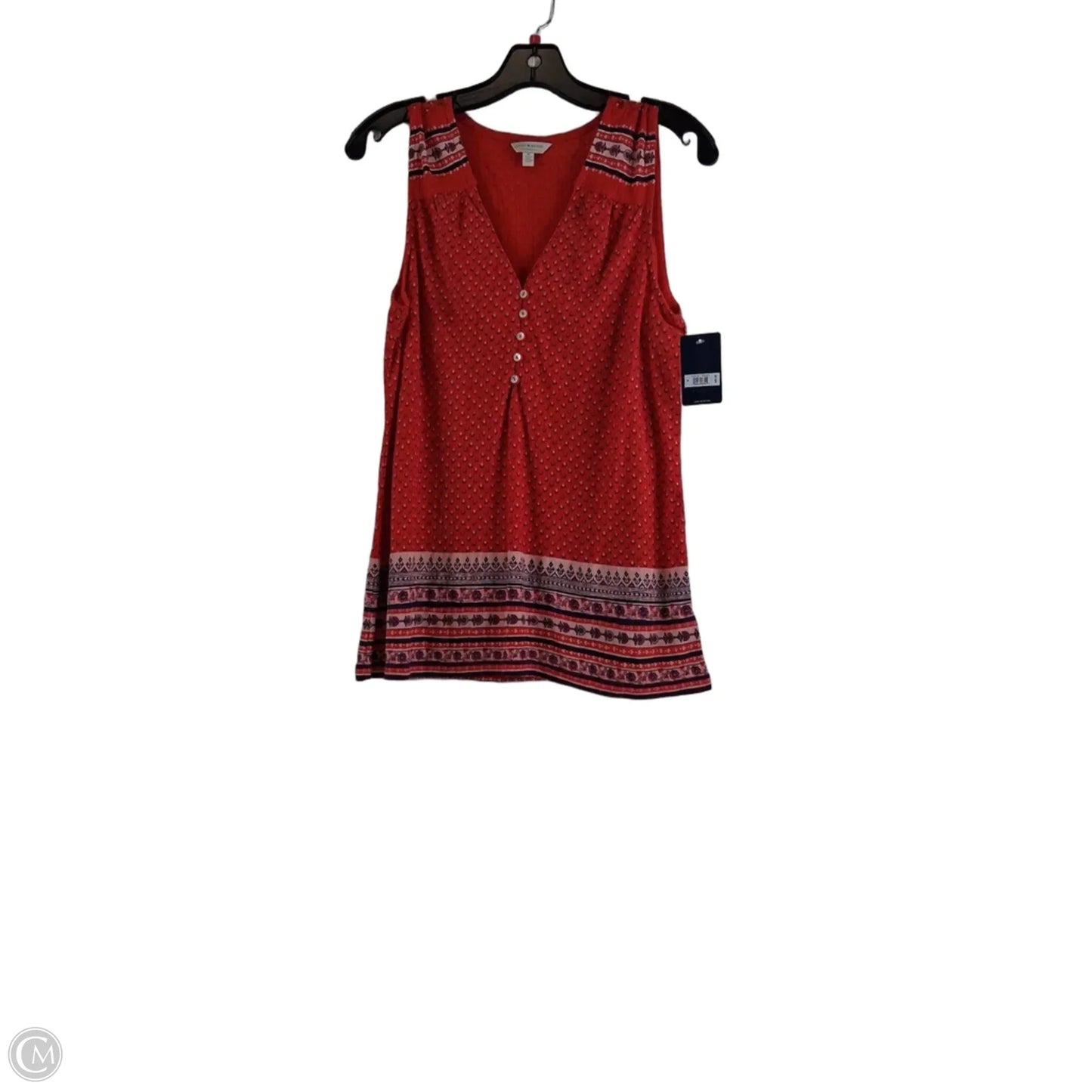 Top Sleeveless Basic By Lucky Brand In Blue & Orange, Size: M
