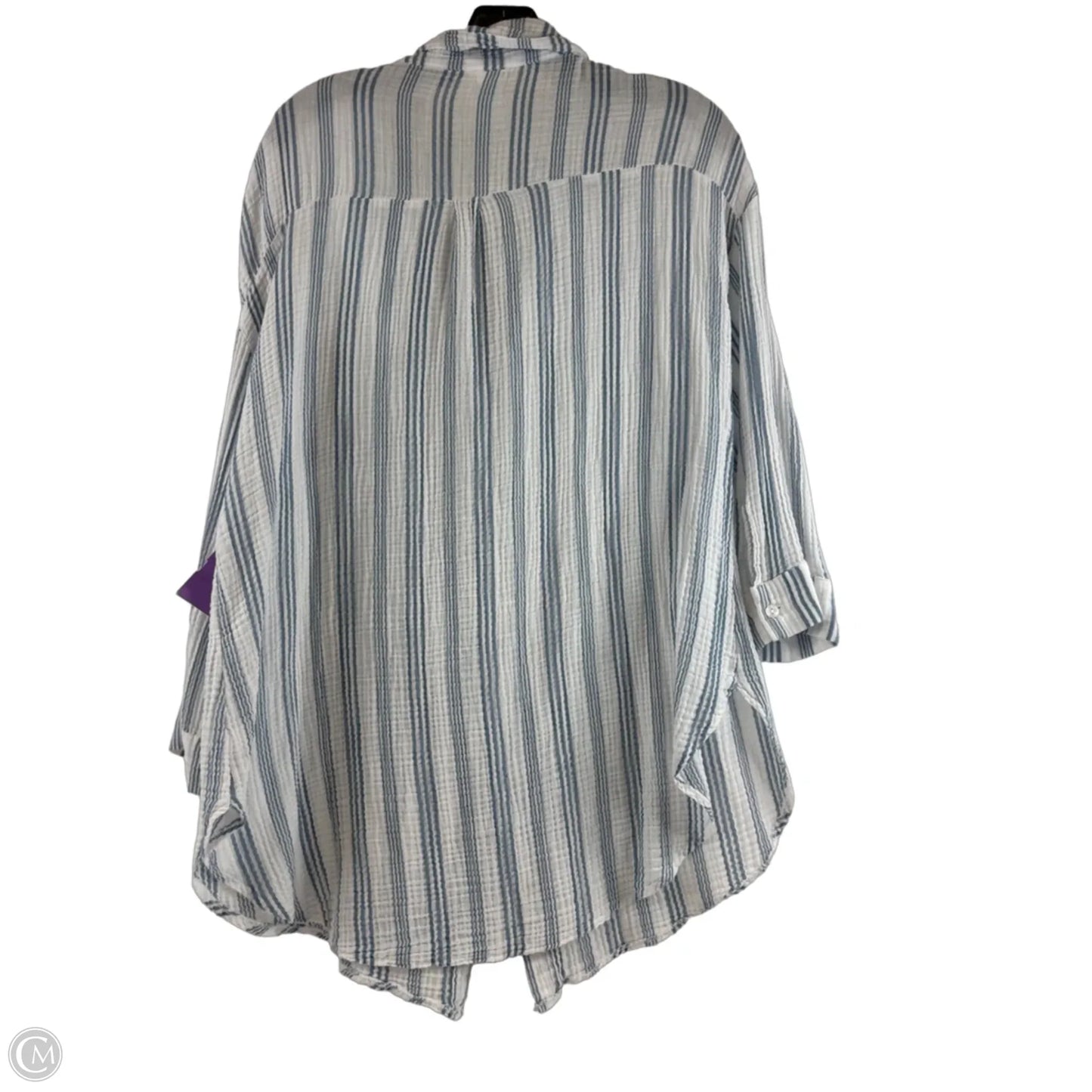 Top 3/4 Sleeve By Kona Sol In Blue & White, Size: L
