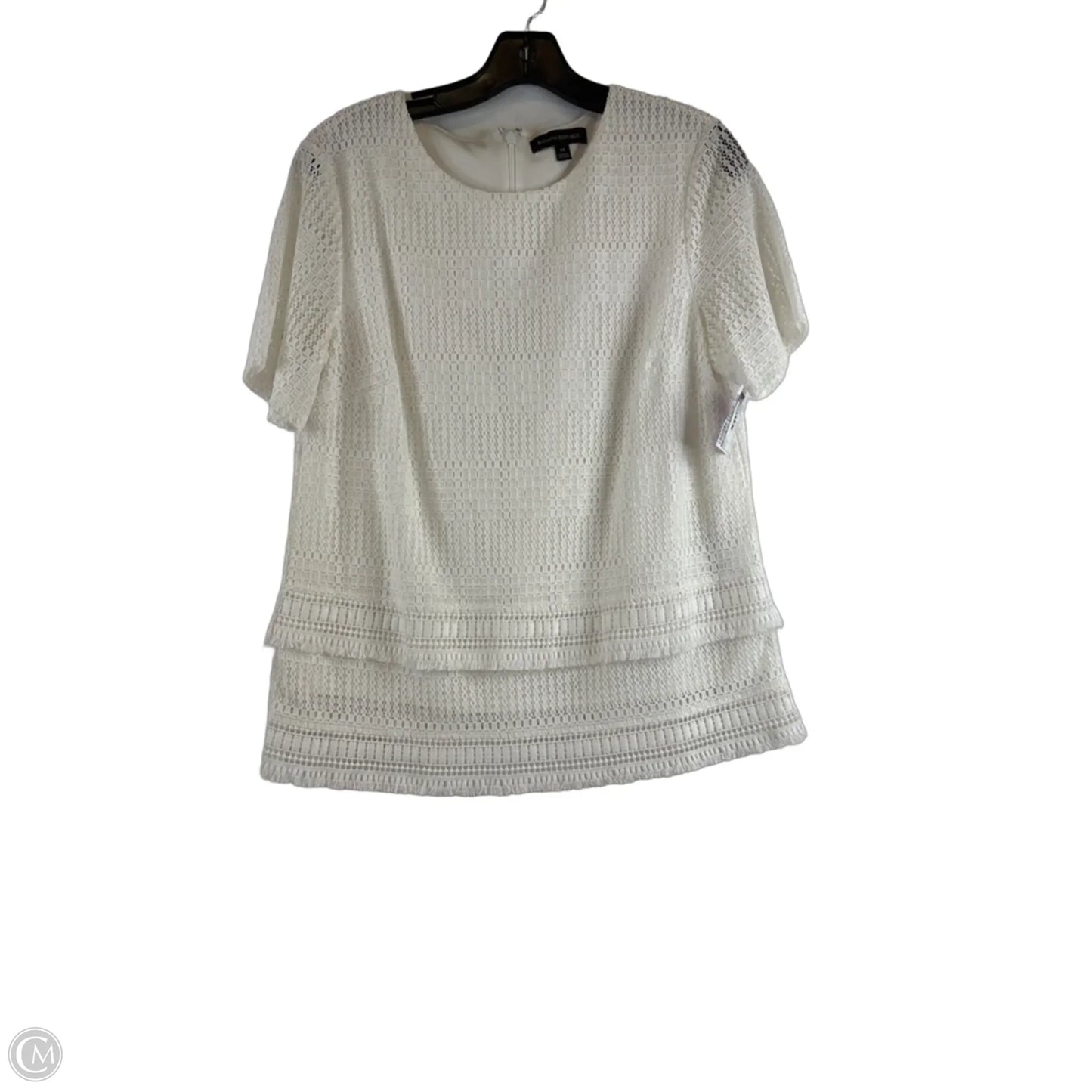 Top Short Sleeve By Banana Republic In White, Size: M