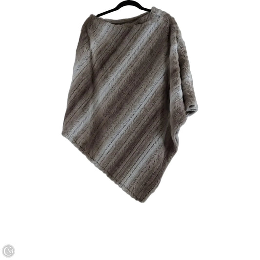 Poncho By Clothes Mentor In Brown & Cream, Size: Osfm