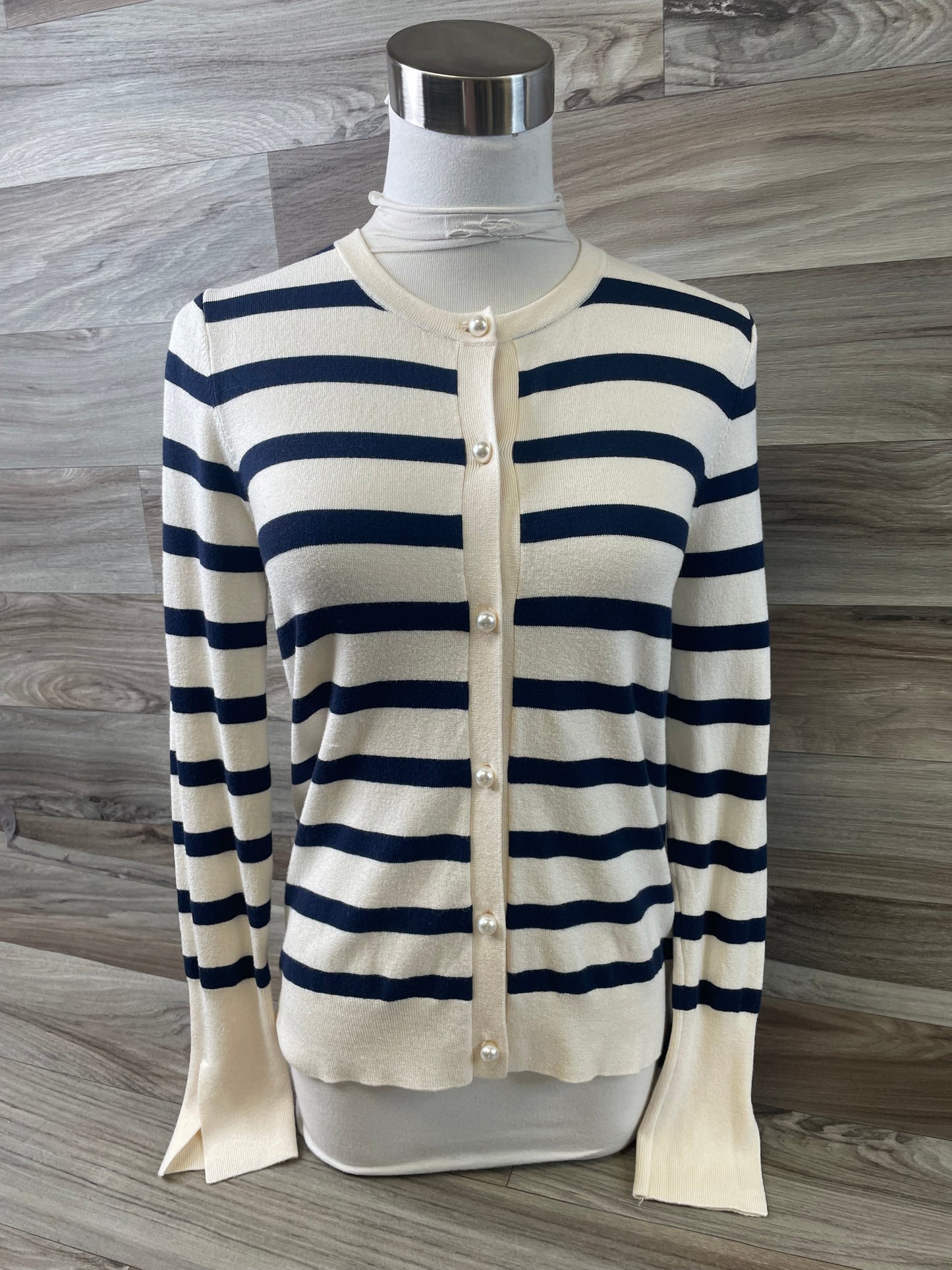 Cardigan By Zara In Blue & Cream, Size: S