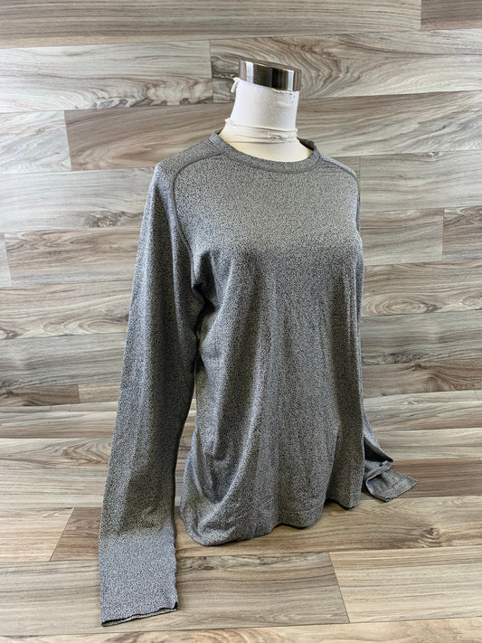 Athletic Top Long Sleeve Collar By Lululemon In Grey, Size: M