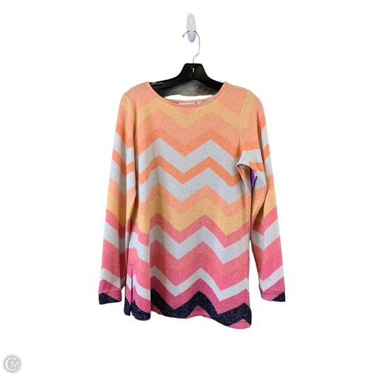 Top Long Sleeve By Susan Graver In Orange & Pink, Size: Xs