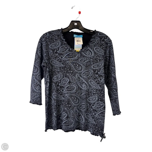 Top Long Sleeve Basic By Fresh Produce In Black & Blue, Size: S