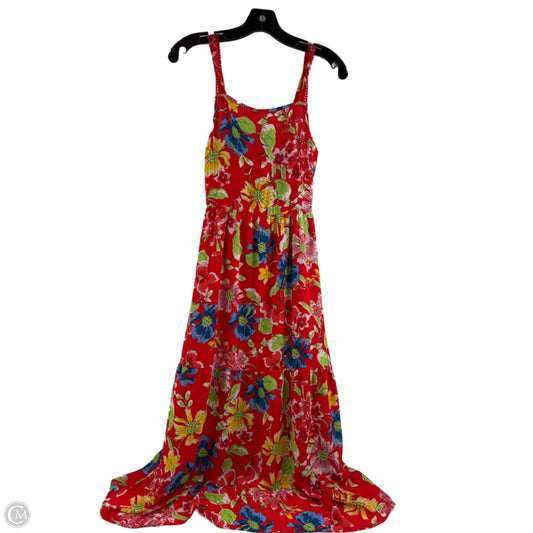 Dress Casual Midi By Jessica Simpson In Green & Red, Size: S