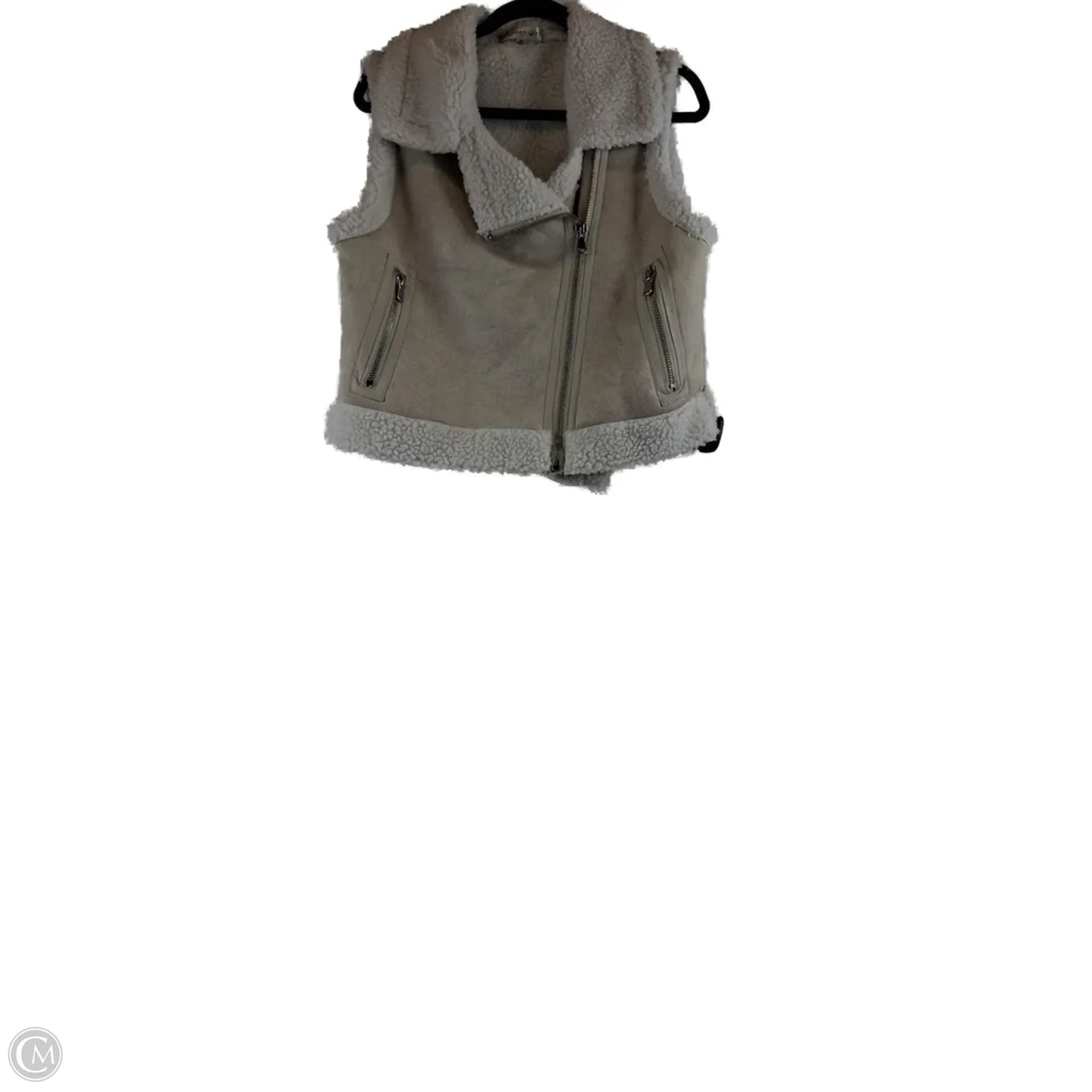 Vest Faux Fur & Sherpa By Madden Girl In Beige, Size: M