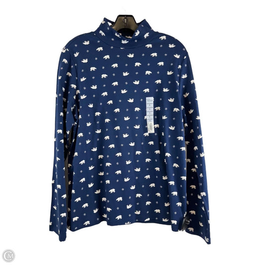 Top Long Sleeve Basic By Croft And Barrow In Blue & White, Size: Xl