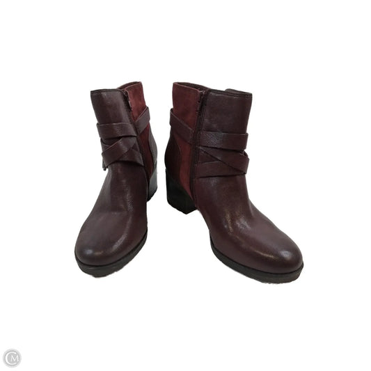 Boots Ankle Heels By Naturalizer In Maroon, Size: 9
