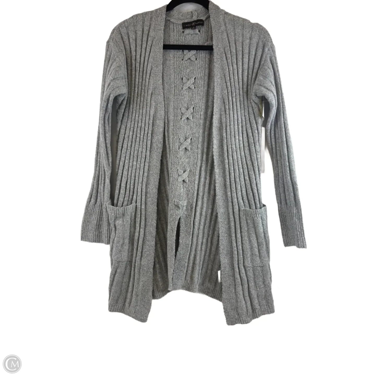Sweater Cardigan By Almost Famous In Grey, Size: S