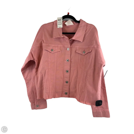 Jacket Denim By Style And Company In Pink, Size: Xl