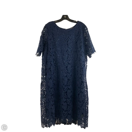Dress Party Midi By Nina Leonard In Navy, Size: 2x