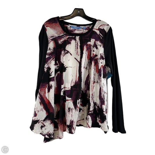 Top Long Sleeve By Simply Vera In Black & Purple, Size: Xl