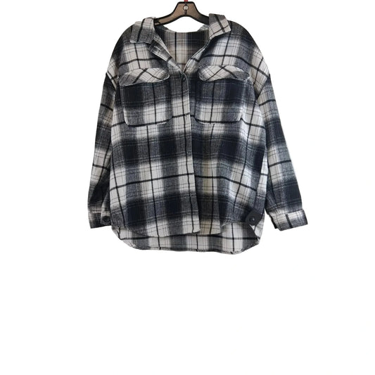 Jacket Shirt By No Boundaries In Black & White, Size: Xl