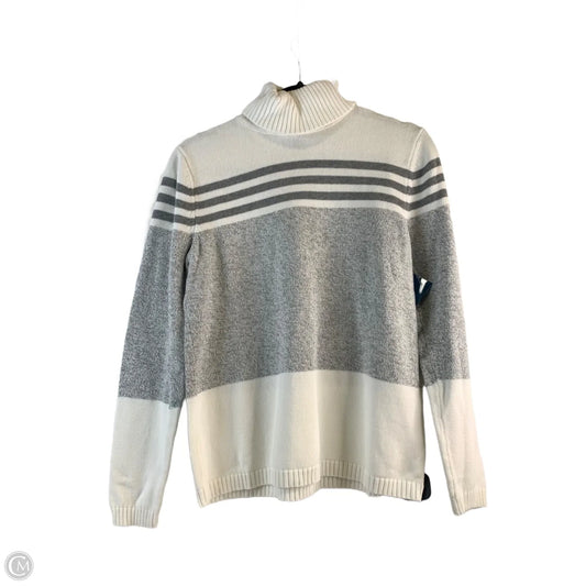 Sweater By Karen Scott In Grey & White, Size: M