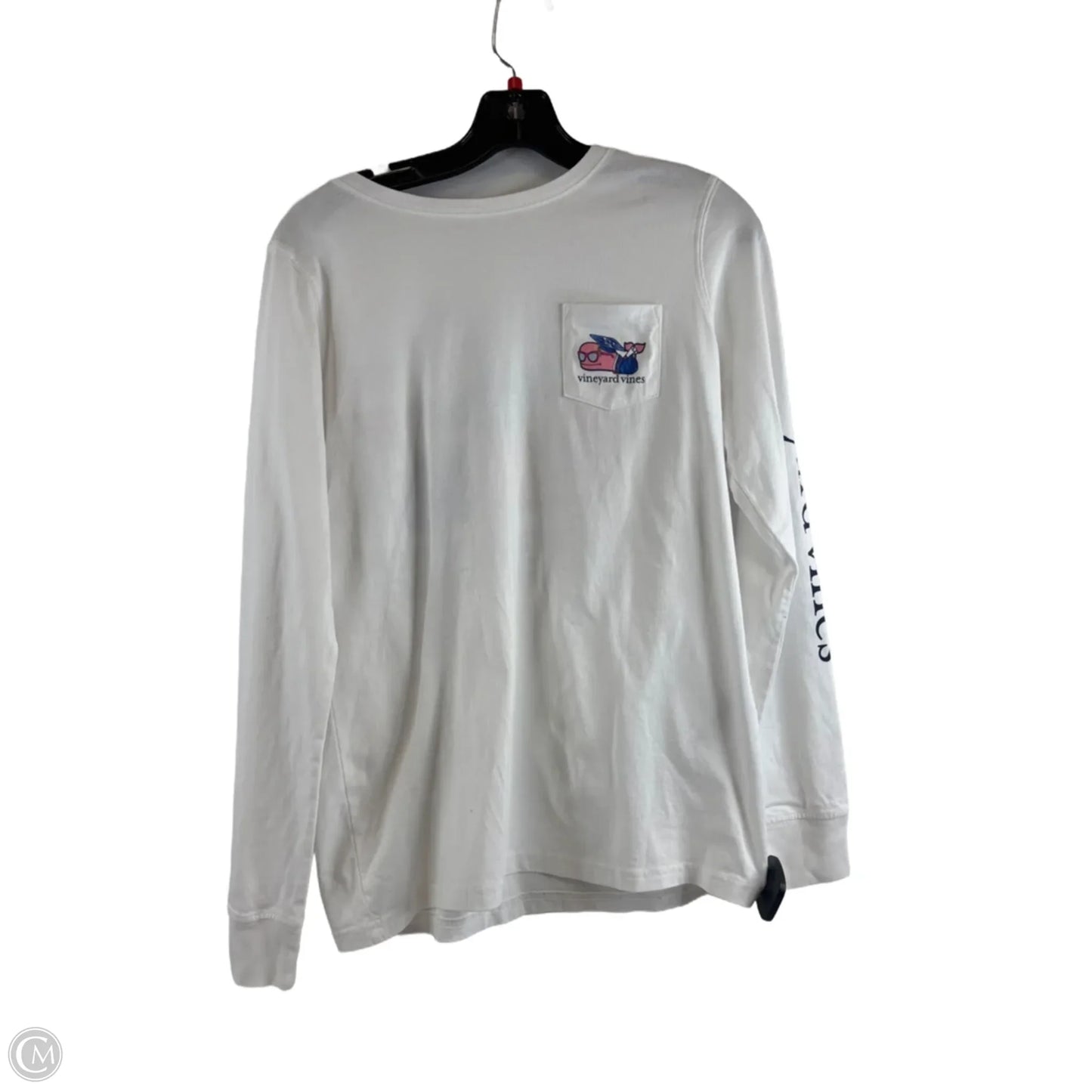 Top Long Sleeve By Vineyard Vines In Pink & White, Size: Xs