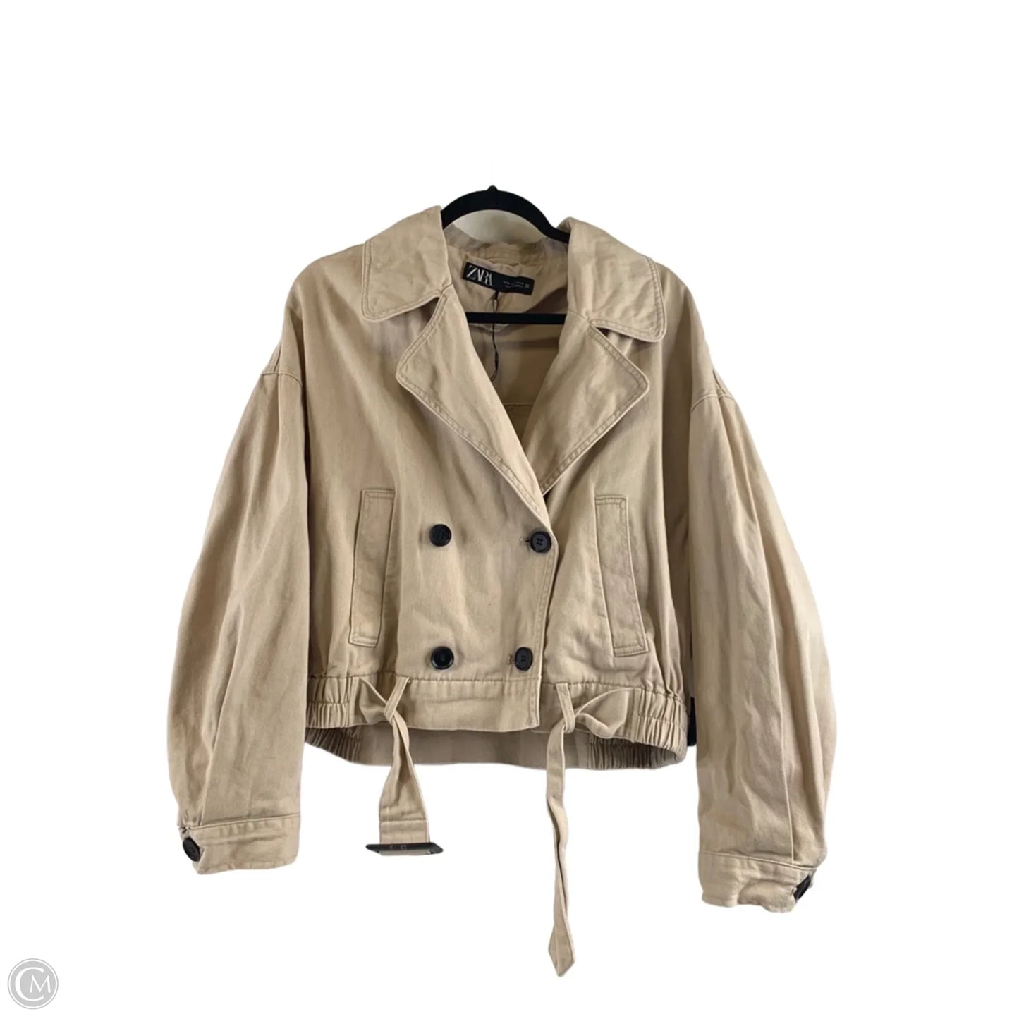 Jacket Moto By Zara In Tan, Size: M
