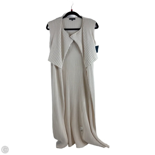 Vest Sweater By Clothes Mentor In Ivory, Size: S