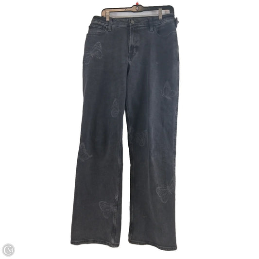 Jeans Straight By Hollister In Black Denim, Size: 8