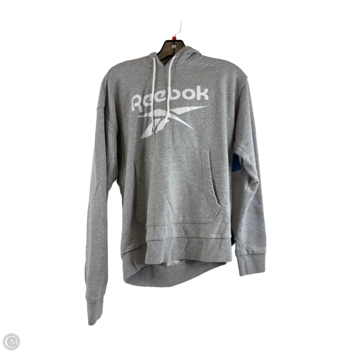 Sweatshirt Hoodie By Reebok In Grey, Size: M
