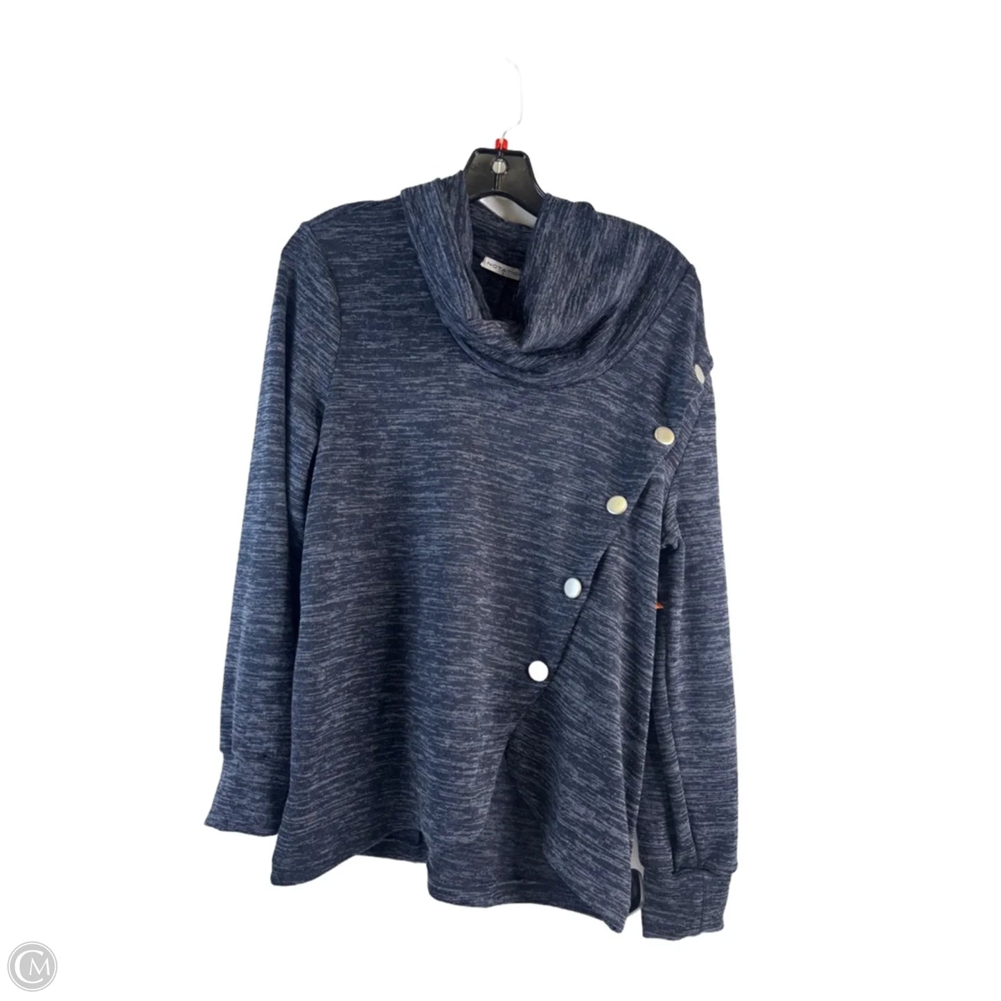 Top Long Sleeve By Notations In Blue, Size: M
