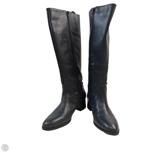 Boots Knee Heels By Nine West Apparel In Navy, Size: 10