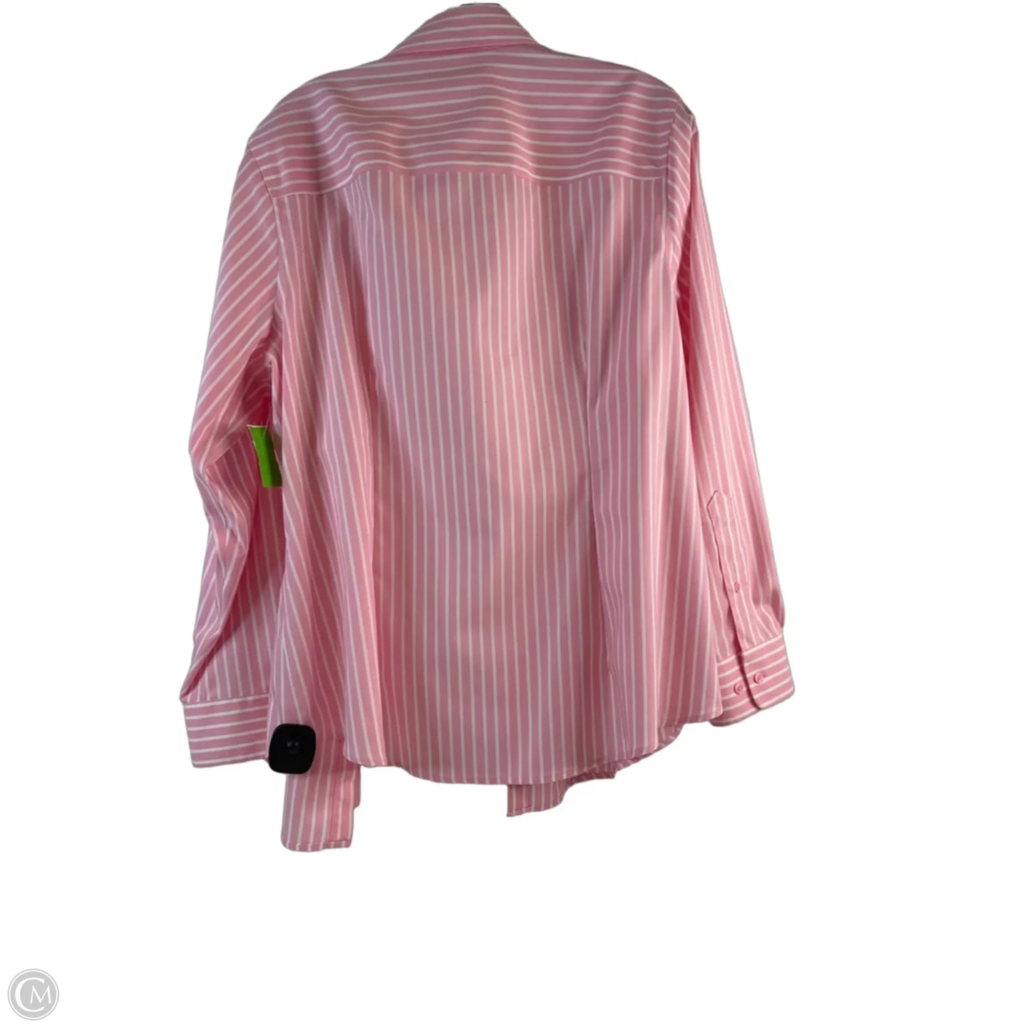 Top Long Sleeve By Jones New York In Pink & White, Size: 1x